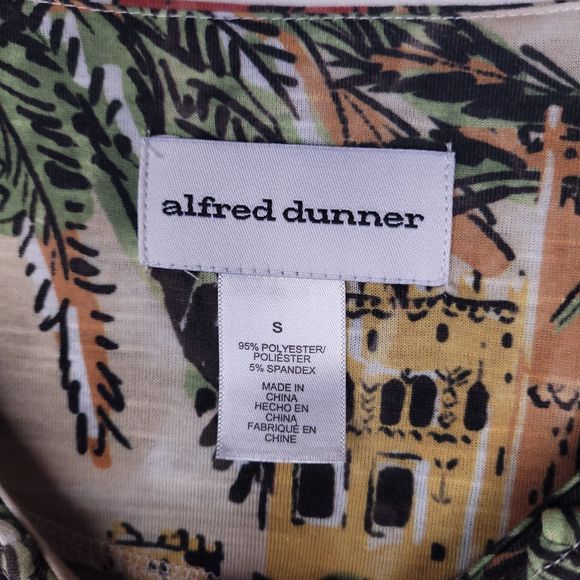 Alfred Dunner Top Small Tropical Scenic Palm Trees - Picture 9 of 9